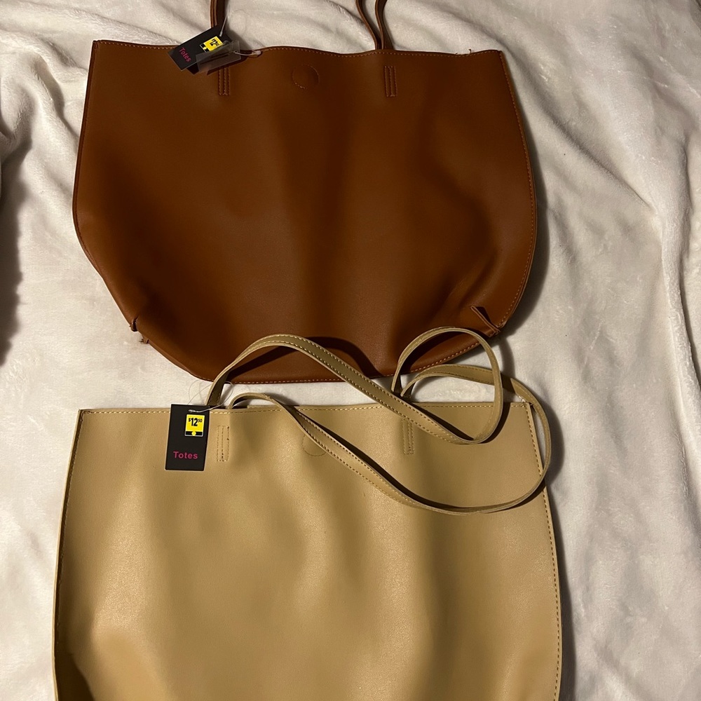 Classic Brown and Beige Women's Tote Bag Set
